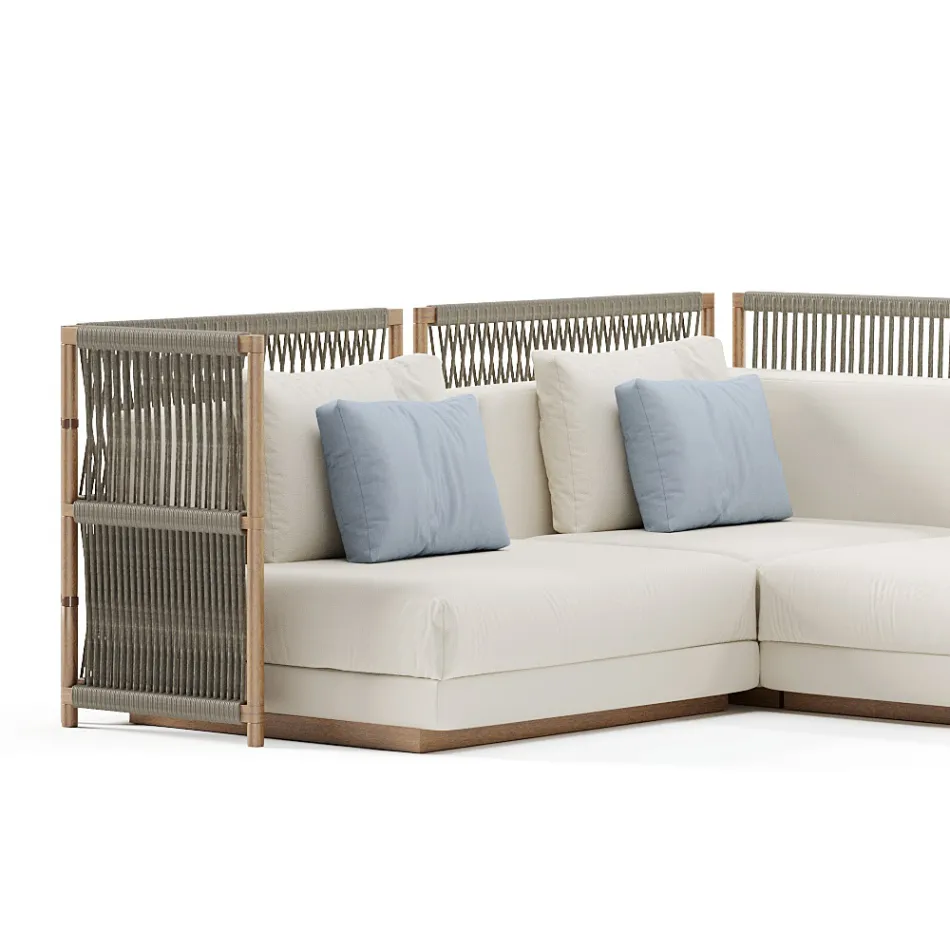 Modular Garden Sofa in Fabric Made in Italy - Rubik Viadurini