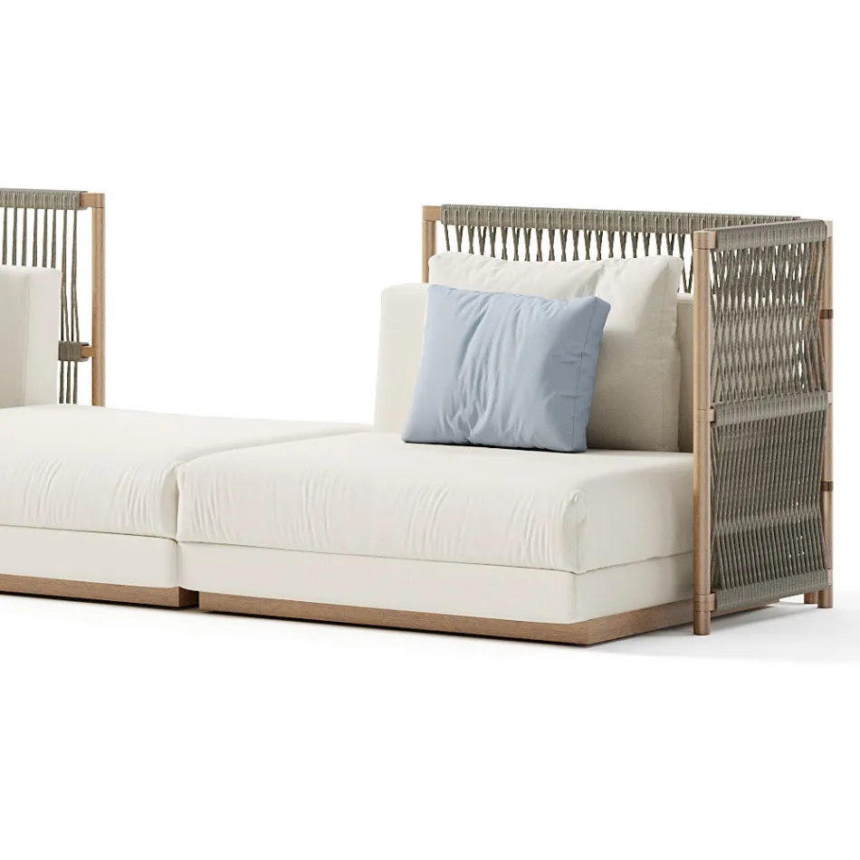 Modular Garden Sofa in Fabric Made in Italy - Rubik Viadurini