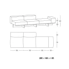 Sofa with Extra-clear Glass Base and Fabric Seat Made in Italy - Rory Viadurini