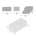 Sofa with Indoor Peninsula in Expanded Polyurethane - Buffo Viadurini