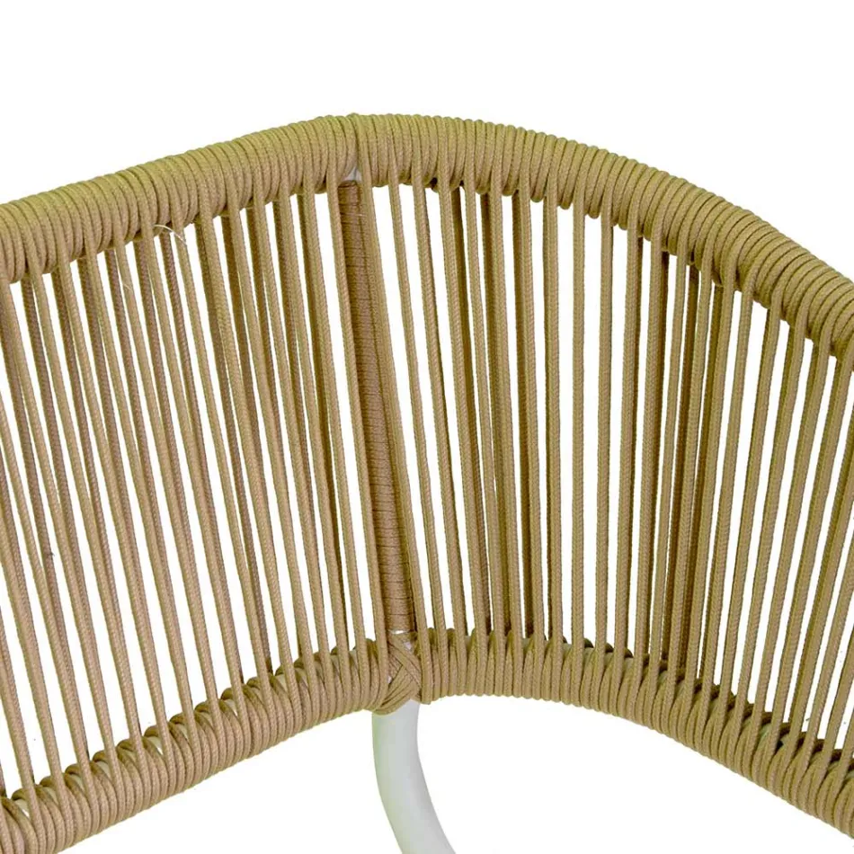 Sofa with Armchairs and Coffee Table in White Aluminum for the Garden - Tenda Viadurini