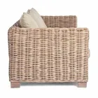 Homemotion - Ceara 3 Seater Design Outdoor Sofa in Wood and Rattan Viadurini