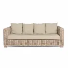 Homemotion - Ceara 3 Seater Design Outdoor Sofa in Wood and Rattan Viadurini