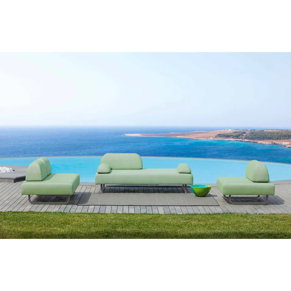 3 Seater Design Sofa in Metal and Fabric Made in Italy - Selia Viadurini