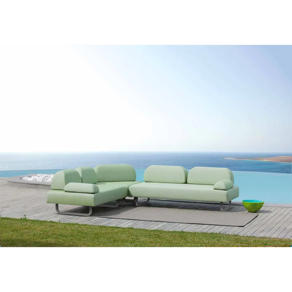 3 Seater Design Sofa in Metal and Fabric Made in Italy - Selia Viadurini