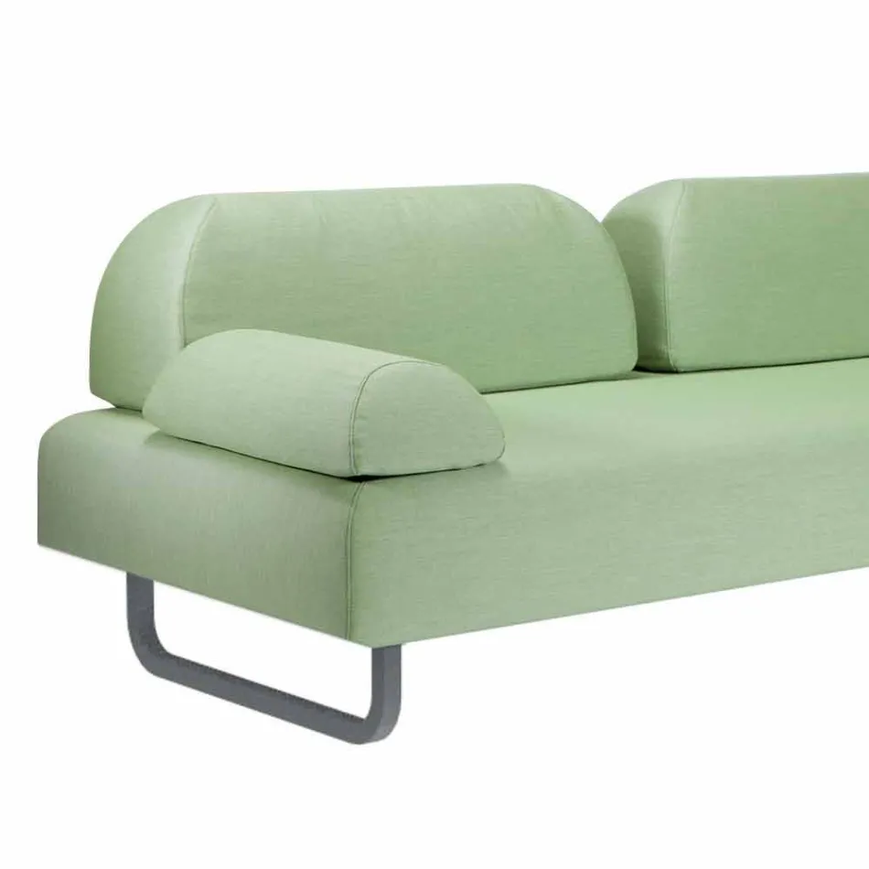 3 Seater Design Sofa in Metal and Fabric Made in Italy - Selia Viadurini