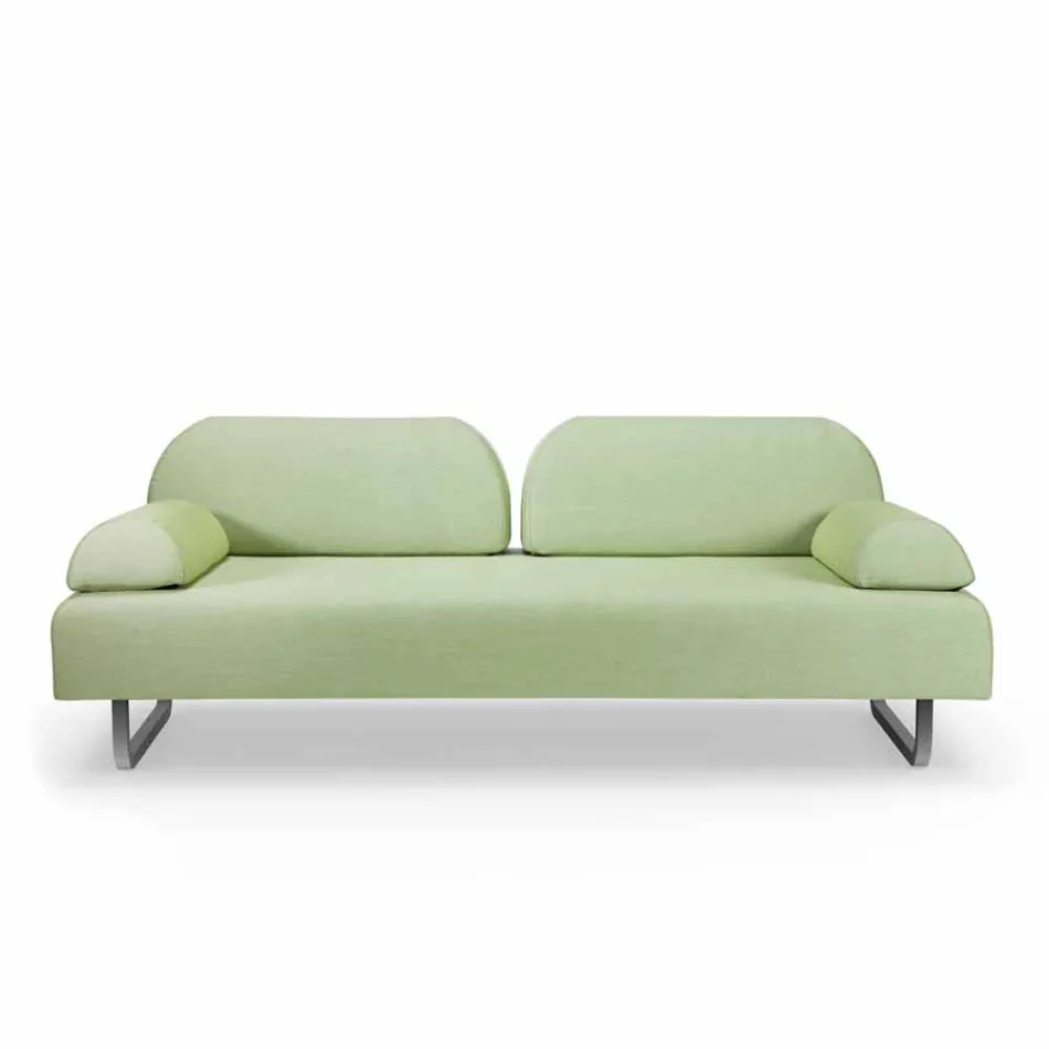 3 Seater Design Sofa in Metal and Fabric Made in Italy - Selia Viadurini
