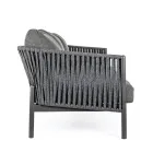 Outdoor Aluminum and Rope Sofa with Fabric Cushions, Homemotion - Shama Viadurini