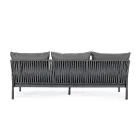 Outdoor Aluminum and Rope Sofa with Fabric Cushions, Homemotion - Shama Viadurini