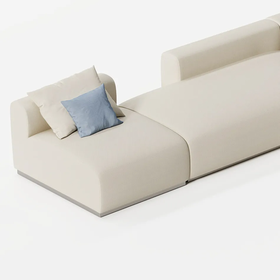 Modular Outdoor Sofa with Padding in Draining Rubber Made in Italy - Bahias Viadurini