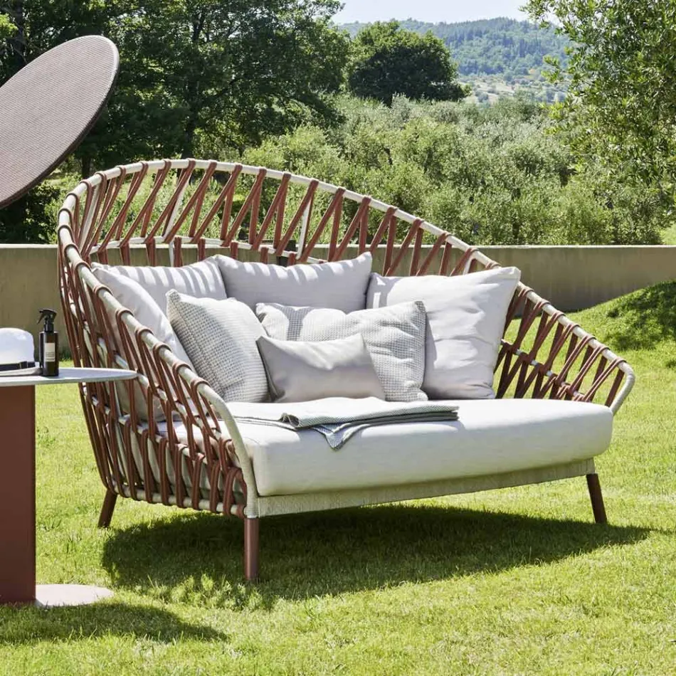 Outdoor Sofa with Pillows Included Made in Italy - Emmacross by Varaschin Viadurini