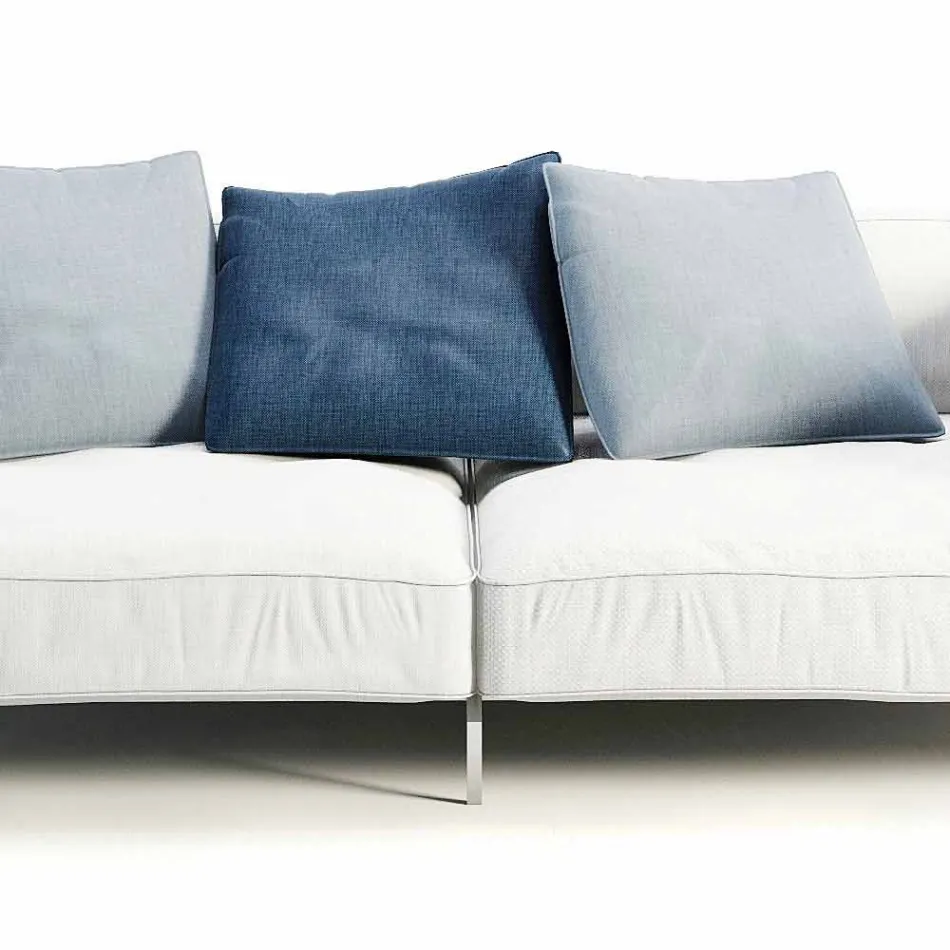 Outdoor Sofa Upholstered in Modern Design Fabric Made in Italy - Arkansas Viadurini