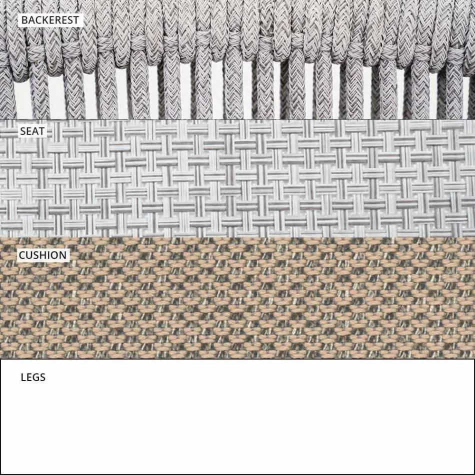 Outdoor Stackable Two Seater Sofa Upholstered Fabric - Smart by Varaschin Viadurini