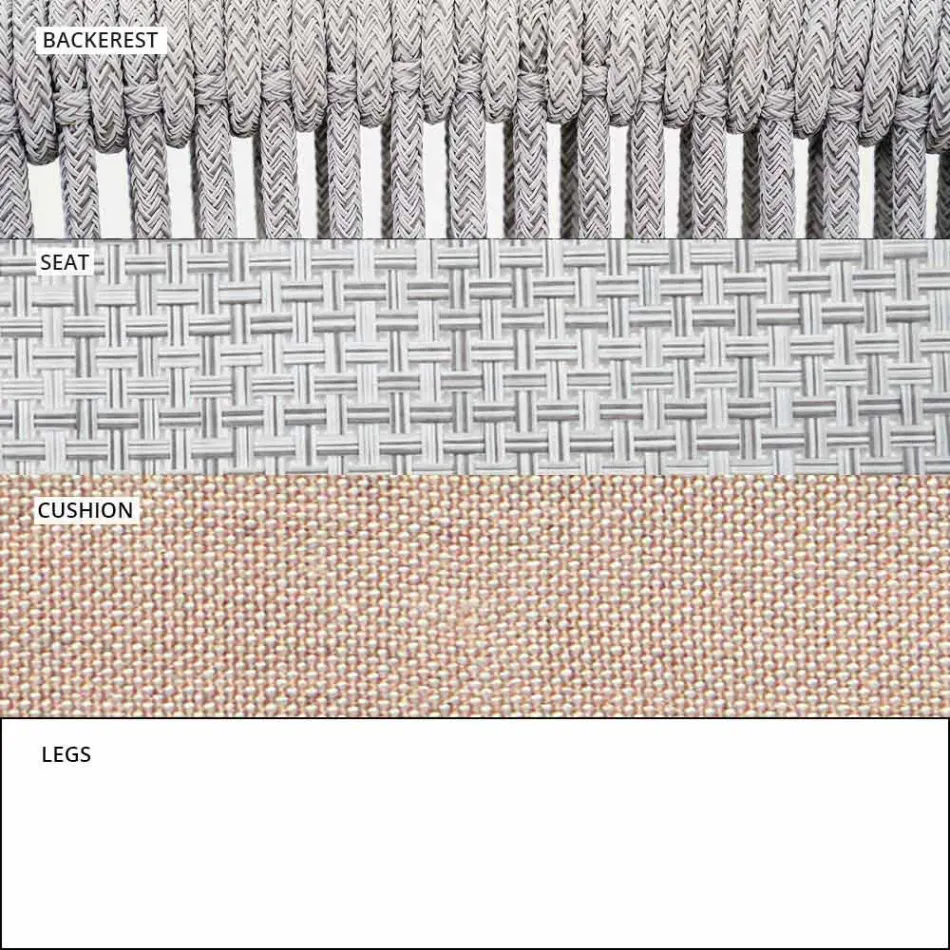 Outdoor Stackable Two Seater Sofa Upholstered Fabric - Smart by Varaschin Viadurini