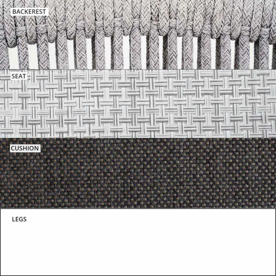 Outdoor Stackable Two Seater Sofa Upholstered Fabric - Smart by Varaschin Viadurini