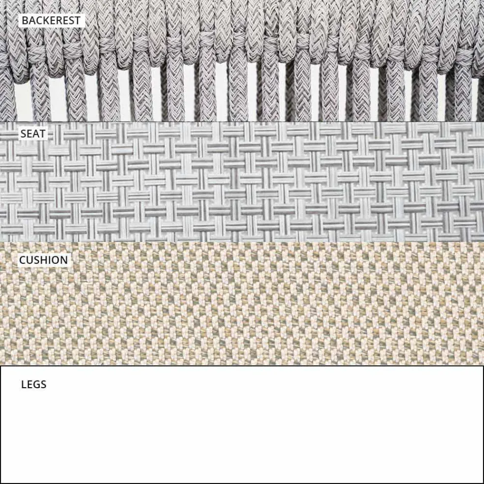 Outdoor Stackable Two Seater Sofa Upholstered Fabric - Smart by Varaschin Viadurini