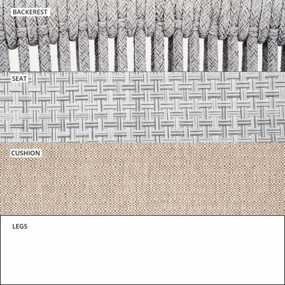 Outdoor Stackable Two Seater Sofa Upholstered Fabric - Smart by Varaschin Viadurini