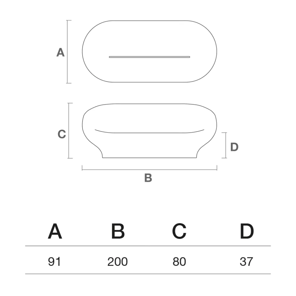Polyethylene Outdoor Sofa Available in Various Colors - Towel Viadurini