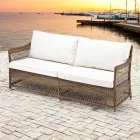 Outdoor Sofa in Hand Woven Polyrattan - Gigi Viadurini