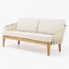 Outdoor Sofa in Teak and Polyethylene Weave - Jhon Viadurini