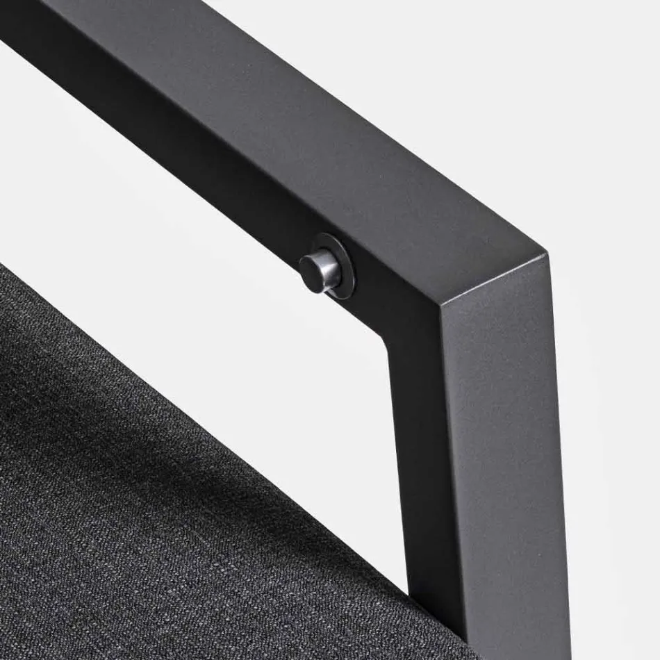 Outdoor Sofa in Fabric and Aluminum with Reclining Backrest - Nathy Viadurini