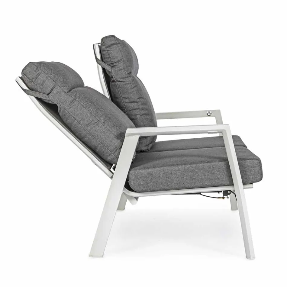 Outdoor Sofa in Fabric and Aluminum with Reclining Backrest - Nathy Viadurini