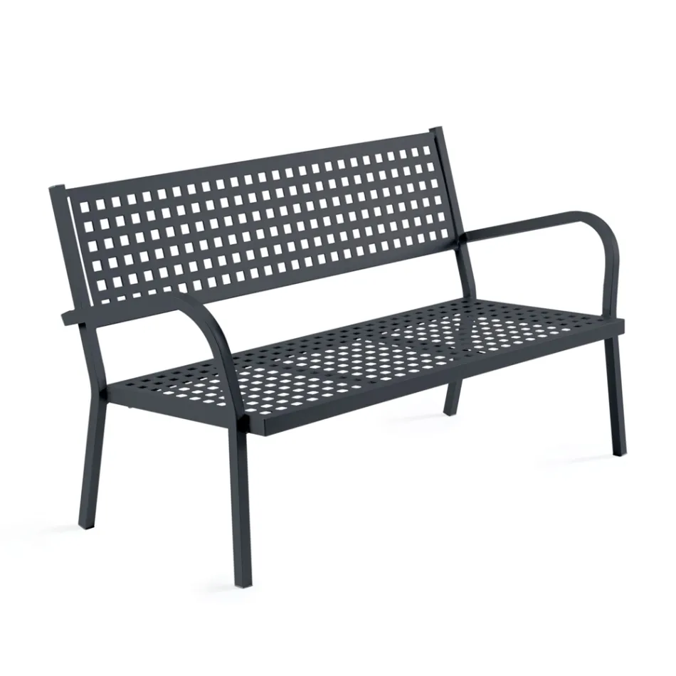 2 Seater Garden Sofa with Steel Structure Made in Italy - Nilda Viadurini