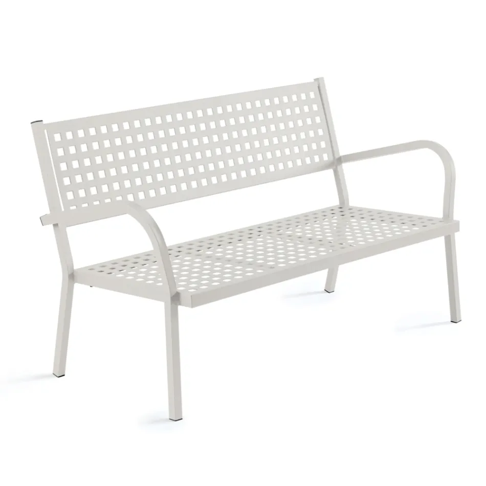 2 Seater Garden Sofa with Steel Structure Made in Italy - Nilda Viadurini