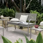 2 Seater Garden Sofa with Steel Structure Made in Italy - Nilda Viadurini