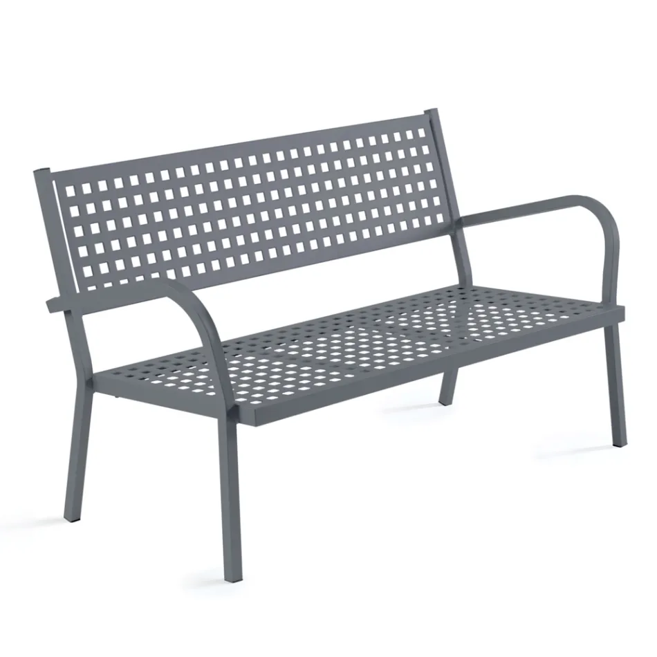 2 Seater Garden Sofa with Steel Structure Made in Italy - Nilda Viadurini