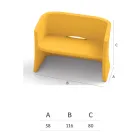 2 Seater Garden Sofa in Colored Polyethylene Made in Italy - Gomez Viadurini