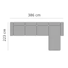 3 Seater Garden Sofa with Chaise Longue in Aluminum and Fabric - Filomena Viadurini