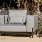 3 Seater Garden Sofa with Chaise Longue in Aluminum and Fabric - Filomena Viadurini