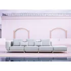 3-Seater Garden Sofa with Luxury Pouf in Aluminum and Fabric - Filomena Viadurini
