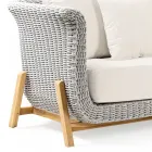 3 Seater Teak and Rope Weave Garden Sofa - Arjuna Viadurini