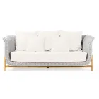 3 Seater Teak and Rope Weave Garden Sofa - Arjuna Viadurini