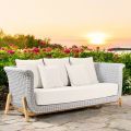 3 Seater Garden Sofa in Teak and Rope Weaving - Arjuna