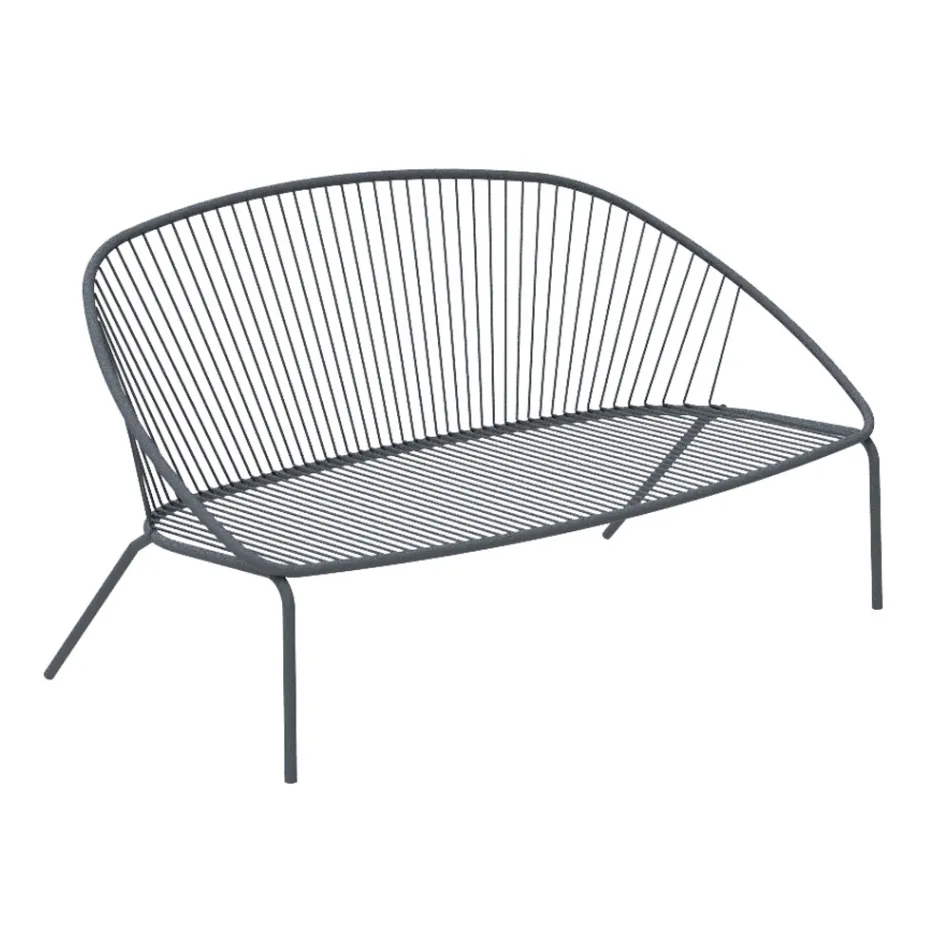 Stackable Garden Sofa in Galvanized Steel Made in Italy - Sansa Viadurini