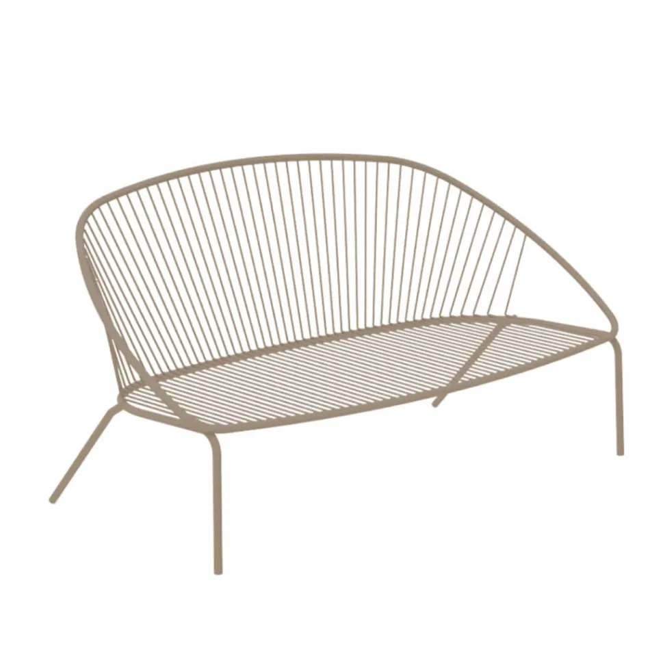 Stackable Garden Sofa in Galvanized Steel Made in Italy - Sansa Viadurini