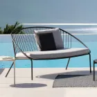 Stackable Garden Sofa in Galvanized Steel Made in Italy - Sansa Viadurini