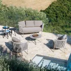 Stainless Steel Garden Sofa and Rope Backrest - Luxura Viadurini