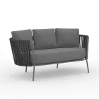 Stainless Steel Garden Sofa and Rope Backrest - Luxura Viadurini