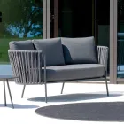 Stainless Steel Garden Sofa and Rope Backrest - Luxura Viadurini