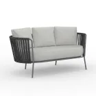 Stainless Steel Garden Sofa and Rope Backrest - Luxura Viadurini
