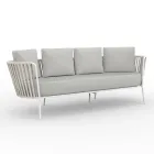 Stainless Steel Garden Sofa and Rope Backrest - Luxura Viadurini