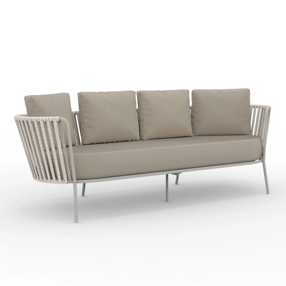 Stainless Steel Garden Sofa and Rope Backrest - Luxura Viadurini