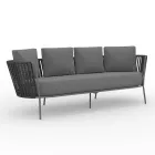 Stainless Steel Garden Sofa and Rope Backrest - Luxura Viadurini