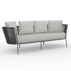Stainless Steel Garden Sofa and Rope Backrest - Luxura Viadurini