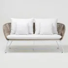 Garden Sofa in Aluminum and Rope Weaving - Alcor Viadurini
