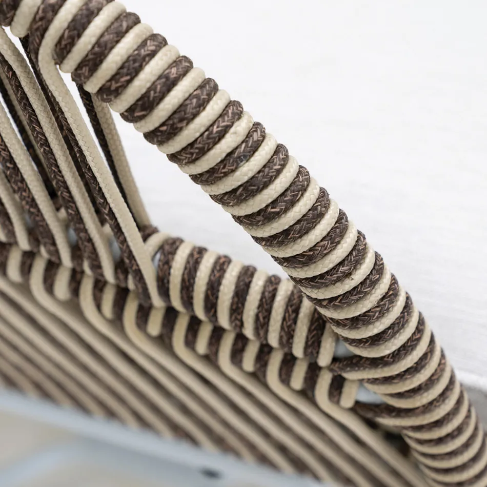 Garden Sofa in Aluminum and Rope Weaving - Alcor Viadurini